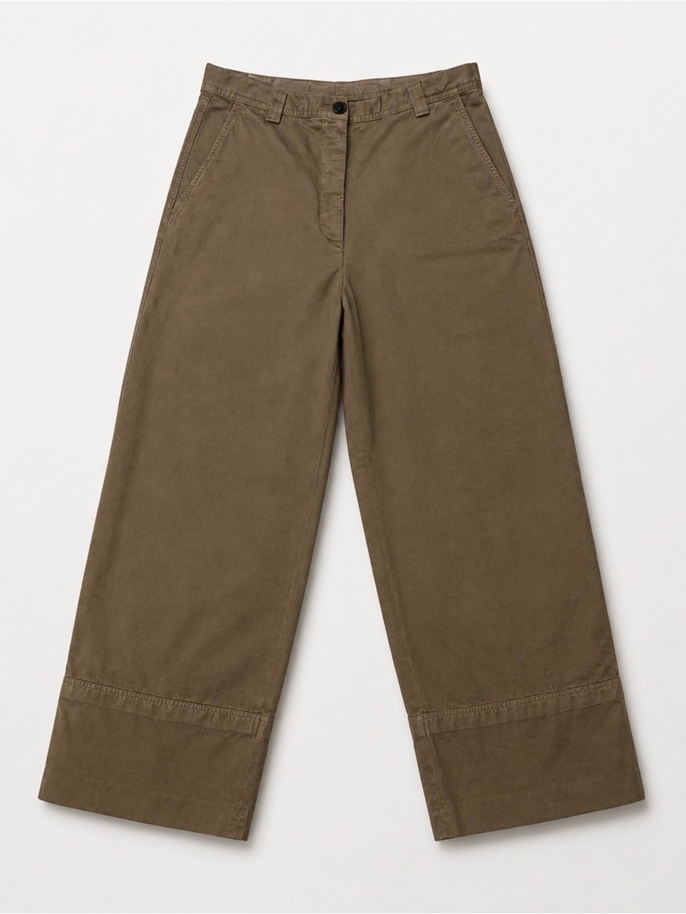 Dries Van Noten Women’s Size 38 US 6 Brown Cotton Wide Leg Designer Pants